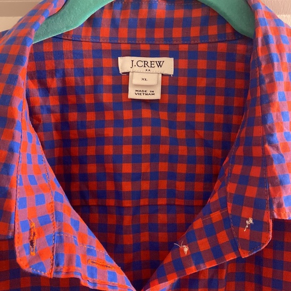 Gently used JCrew Factory gingham print button down size XL - Picture 2 of 6